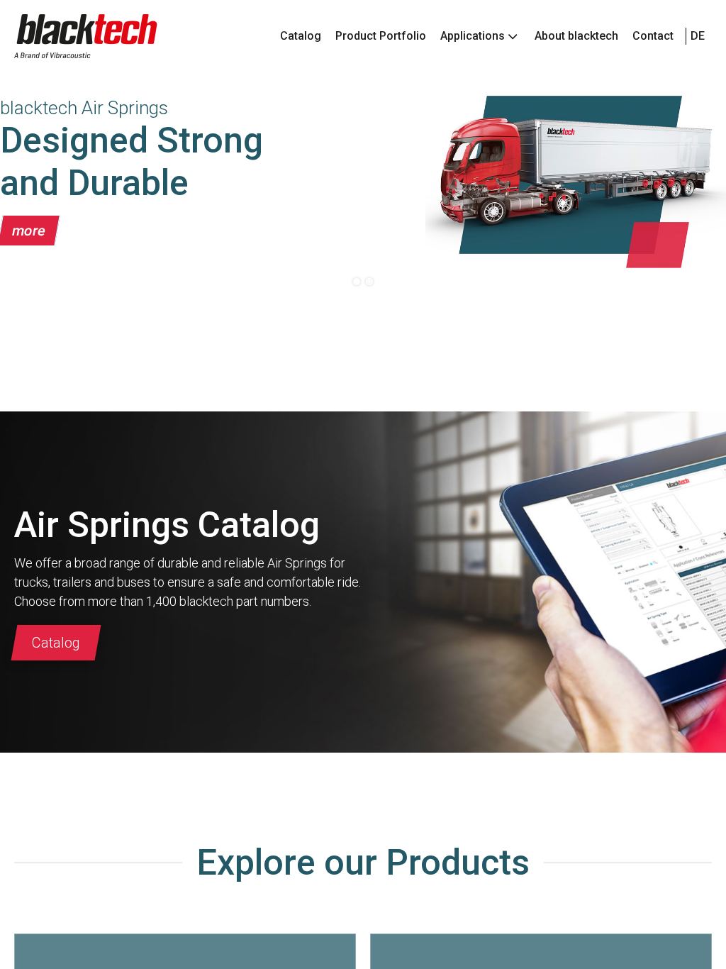 Screenshot von blacktech Air Springs