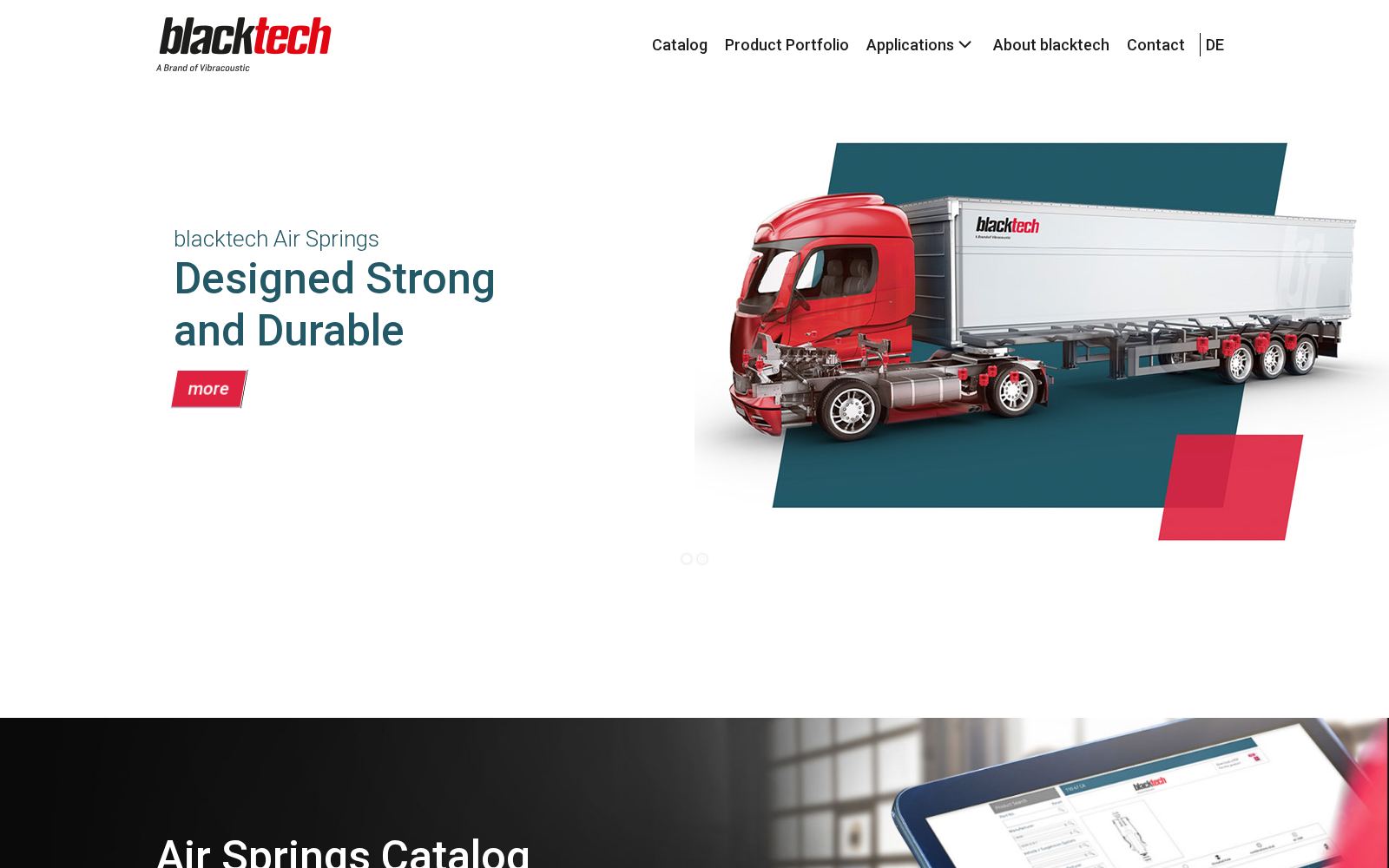 Screenshot von blacktech Air Springs